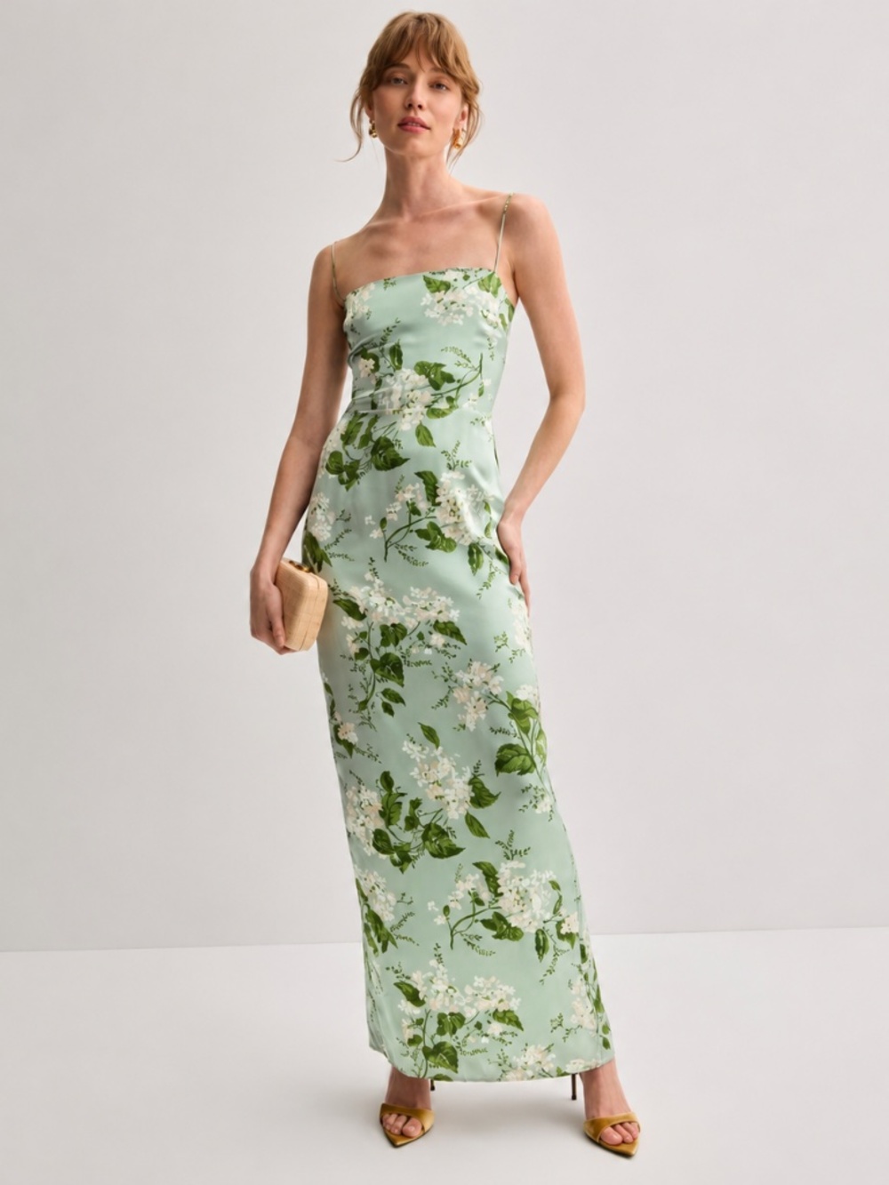 Reformation Frankie Silk Tea Garden Floral Maxi Dress 4P